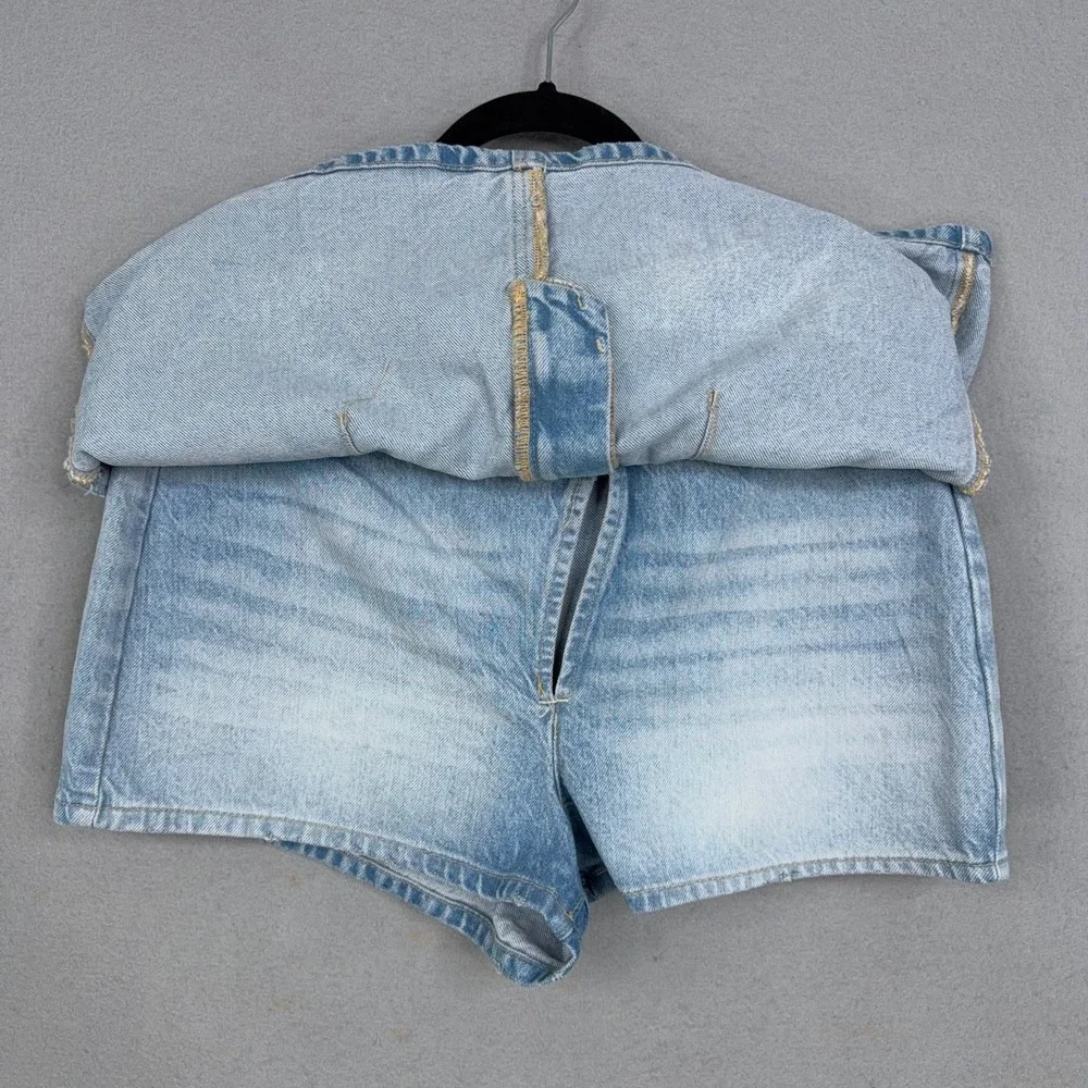 Free People We The Free Skort Women 32 Light Wash Denim Galivanting Skort
